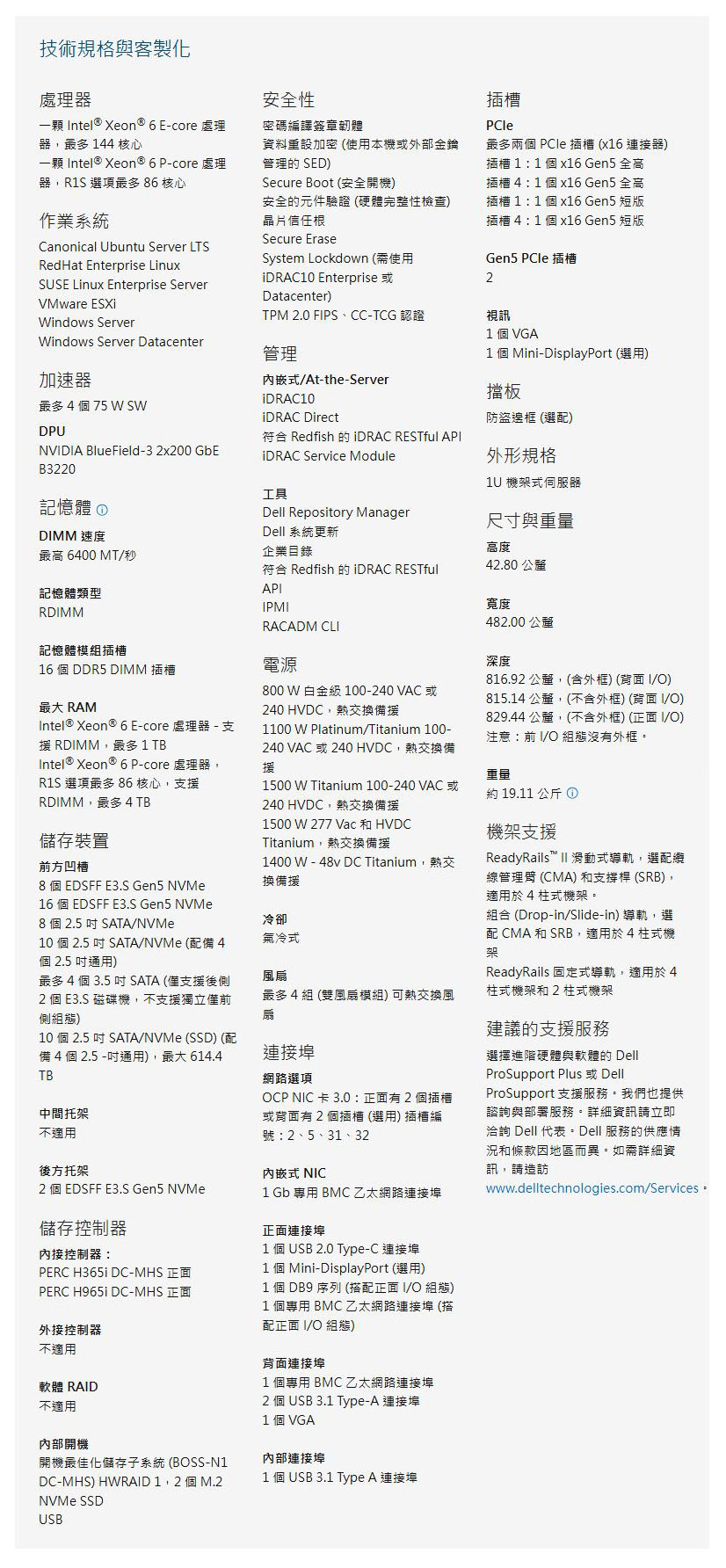 技術規格與客製化專業介紹