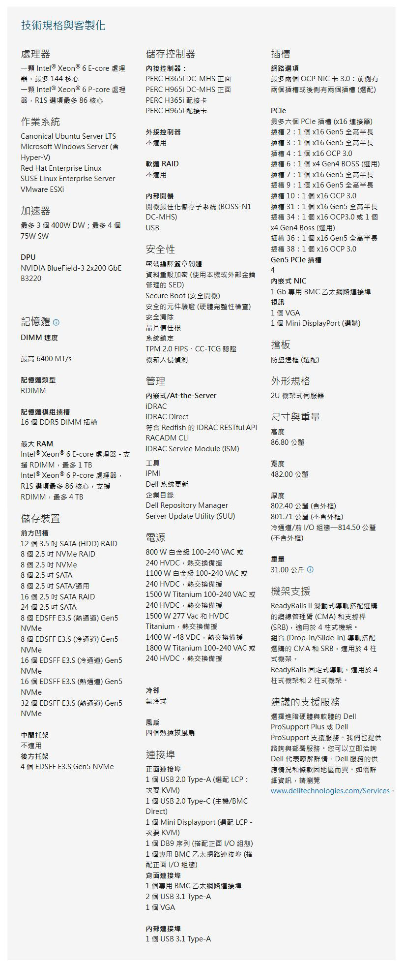 技術規格與客製化專業介紹