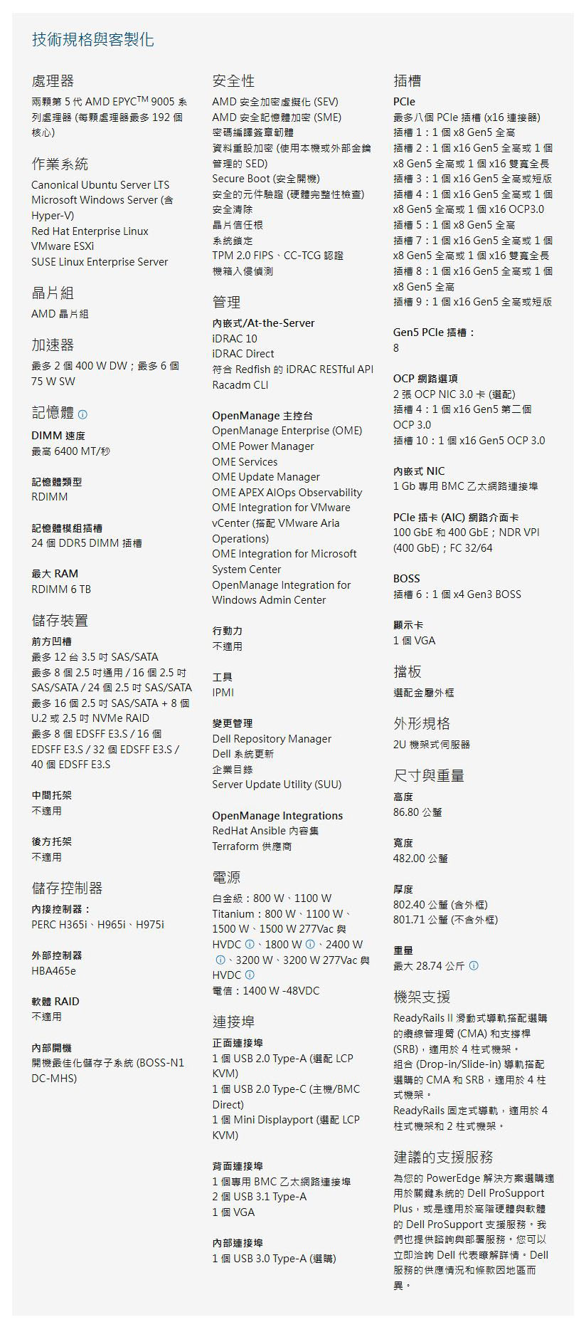 技術規格與客製化專業介紹