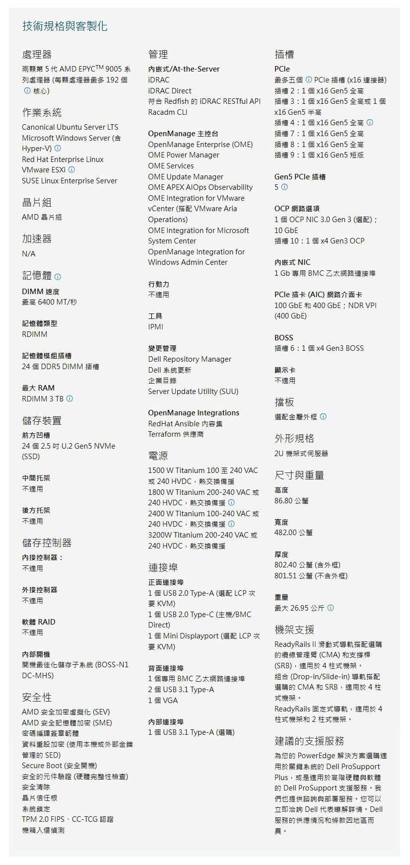 技術規格與客製化專業介紹